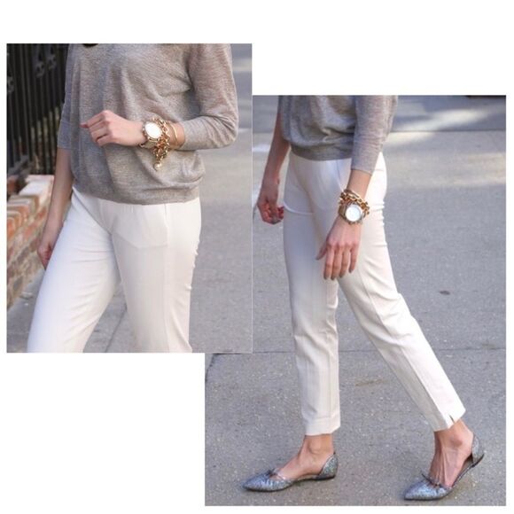 J. Crew Martie Ankle Pants in Ivory NEW Size 8 - Picture 1 of 8